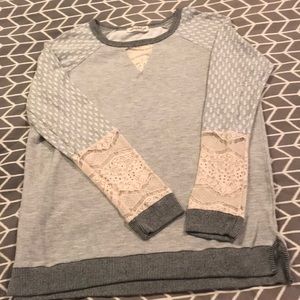 Lace crew neck sweater